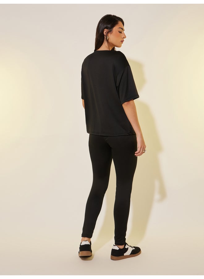 Take Two Take Two Slogan Printed Short Sleeve T-Shirt and Leggings Co-Ords  - Image 5