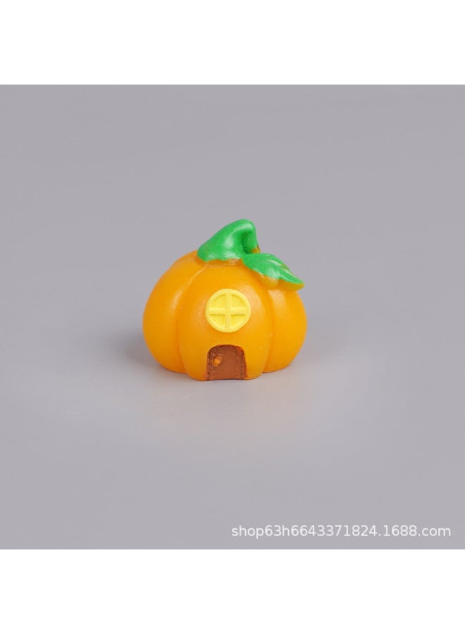 Loquat Trade Micro Landscape  Pumpkin Accessories Small Ornaments Resin Ghost Ornaments Decorations Landscape-Color:Pumpkin No. 4 - Image 1