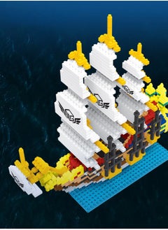 LOOPITYS 968pieces of plastic sailboat model building block assembly building block toy set can be used as a holiday gift suitable for any age, and can also be used as furniture decoration and ornaments  - Image 4