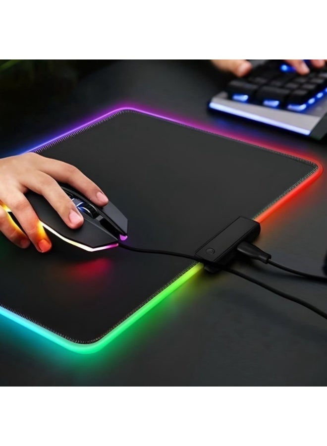 أريزون لوحة ماوس الألعاب المضيئة Arizona A31 – لوحة ماوس كبيرة الحجم بإضاءة RGB LED، تعمل بمنفذ USB، تحكم باللمس، قاعدة مطاطية مانعة للانزلاق - Image 2