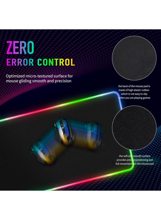 أريزون لوحة ماوس الألعاب المضيئة Arizona A31 – لوحة ماوس كبيرة الحجم بإضاءة RGB LED، تعمل بمنفذ USB، تحكم باللمس، قاعدة مطاطية مانعة للانزلاق - Image 5