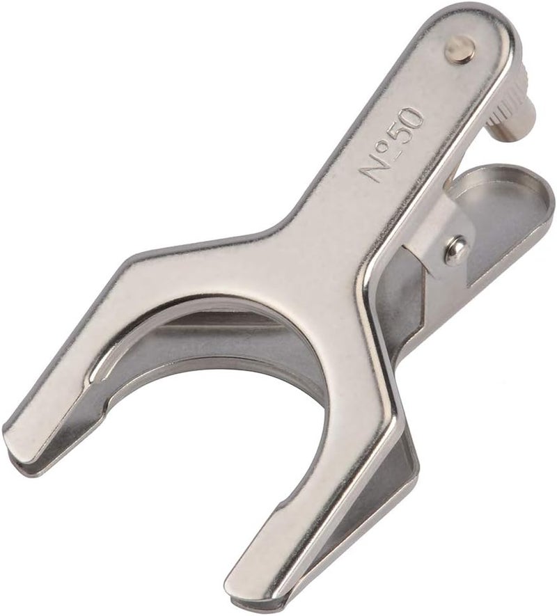 stonylab Spherical Pinch Clamp, Stainless Steel Spherical Joint Clamp Holder with Screw Type Locking Nut for Laboratory (Size 50) - Image 1