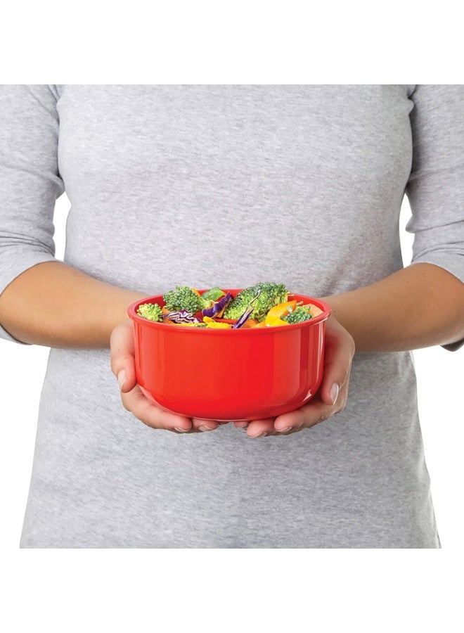 sistema Microwave Round Bowl | 915 ml Food Container with Steam Release Vent | BPA-Free | Red/Clear - Image 3
