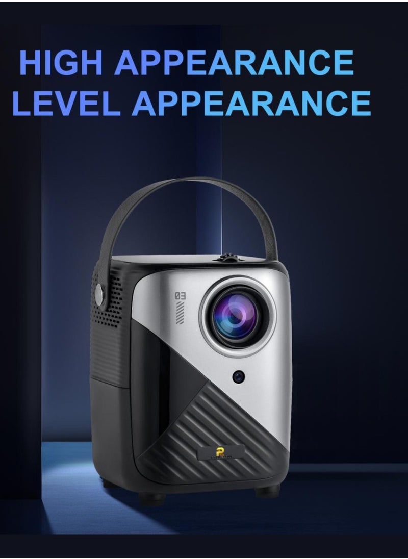 Rock Pow - Video Game Projector With 2X Wireless Controller Game Joystick Android 9.0 WiFi 2.4/5G HDMI/USB/Audio Screen Mirroring 4K Ultra HD Supported 1080P Real Physical Resolution Player Projector 3GB+64GB Black - Image 1