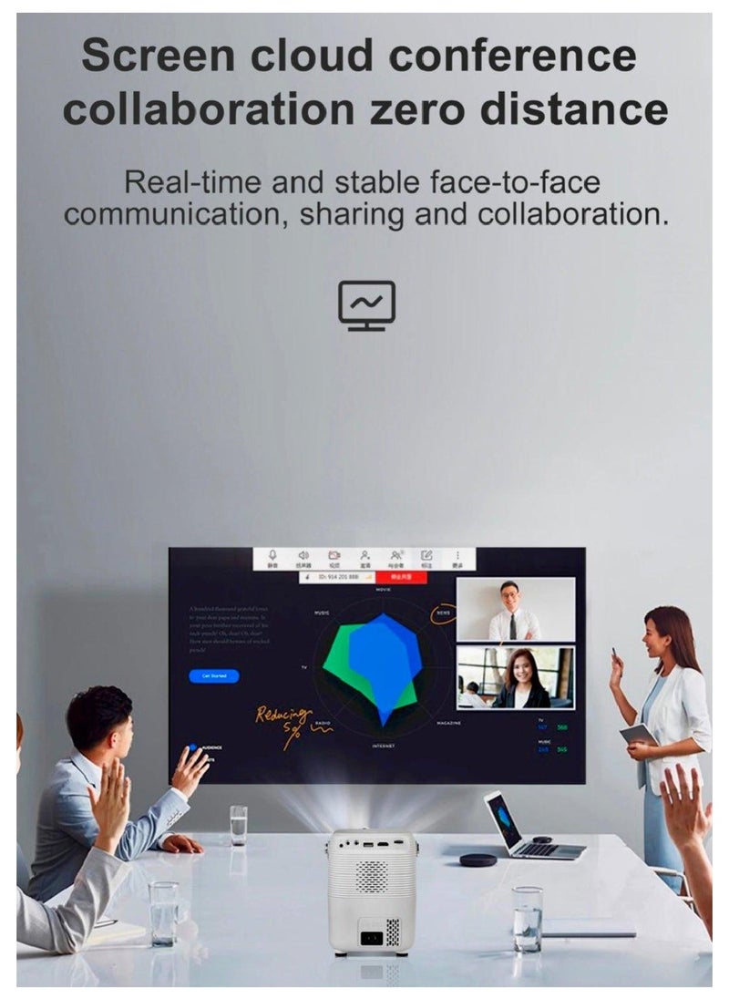Rock Pow - Video Game Projector With 2X Wireless Controller Game Joystick Android 9.0 WiFi 2.4/5G HDMI/USB/Audio Screen Mirroring 4K Ultra HD Supported 1080P Real Physical Resolution Player Projector 3GB+64GB Black - Image 1