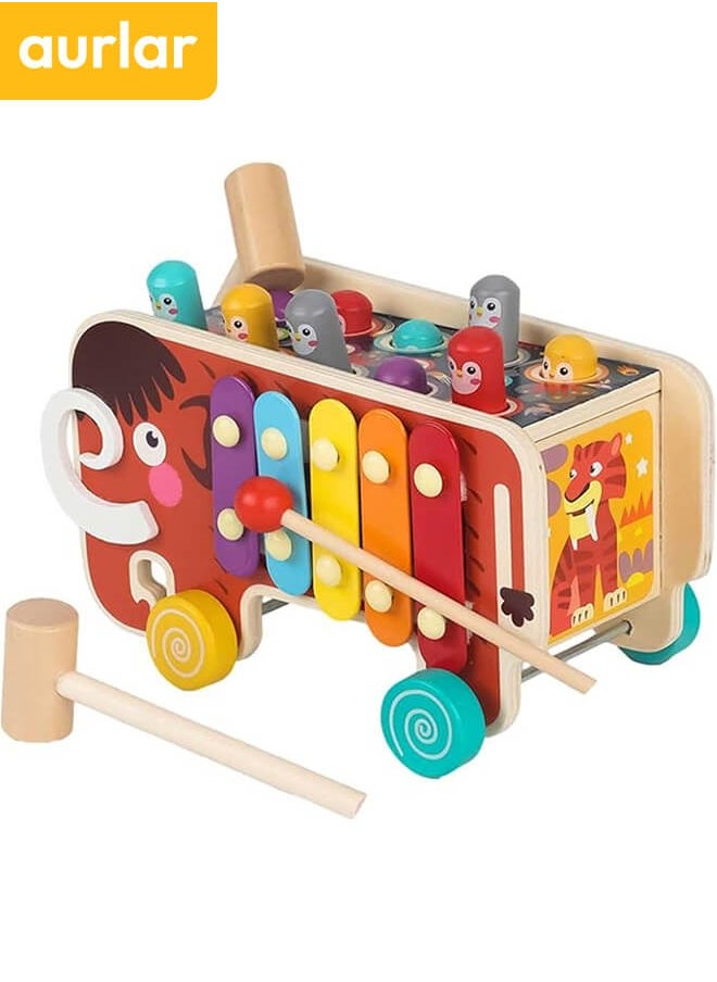 Aurlar - Wooden Hammering and Pounding Toys For Toddlers – Educational Wooden Toy for Boys & Girls Birthday Gift, Whack-a-Mole Game, Xylophone Gopher, Mouse, and Hamster, Gift for 3+ Years - Image 1