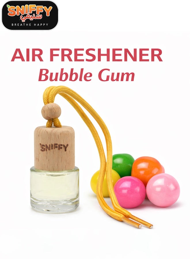 Sniffy Bubble Gum Hanging Car Air Freshener Bottle Long Lasting Organic Fragrance Oil Diffuser for Car Rear View Mirror, Home, Bedroom, Office - Image 1