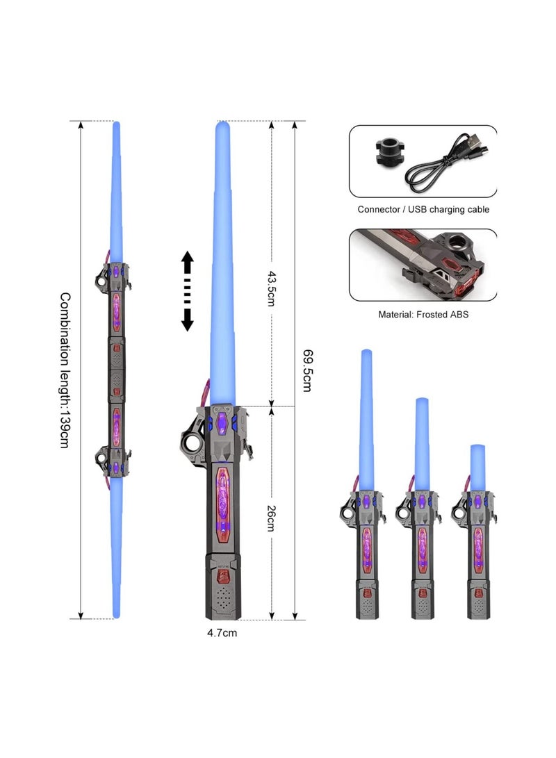 Cool Baby Light Up Saber for Kids Adults, Dual Light Sword RGB 7 Colors Changeable with 3 Modes FX Sound - Image 2