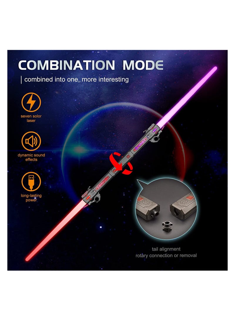 Cool Baby Light Up Saber for Kids Adults, Dual Light Sword RGB 7 Colors Changeable with 3 Modes FX Sound - Image 1