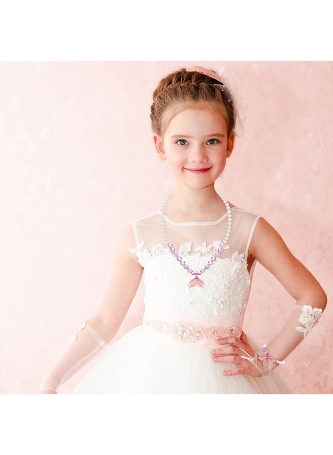 Sumind 6 Sets Toddler Jewelry for Little Girls Baby Beaded Necklace and Bracelet Costume Dress up Jewelry Gifts Princess Party Favors(Princess Style) - Image 5