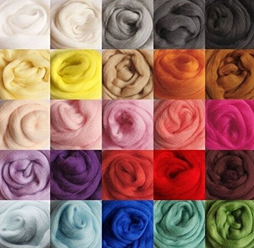 FORSUN DODLife 36 Colors Merino Wool Fibre Roving for Needle Felting Hand Spinning BIN3gColor Total 108g