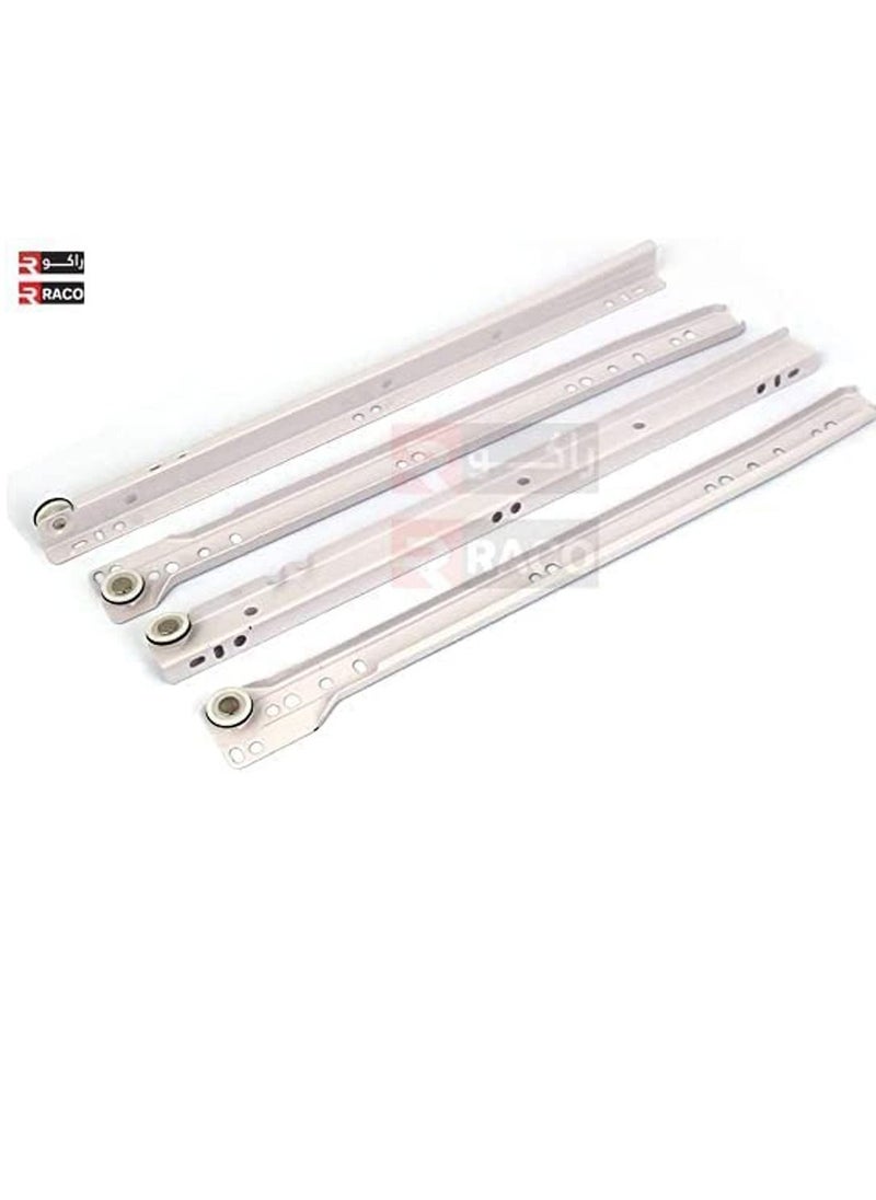 RACO RACO Sliding Drawer Rail 1 Pair Full Extension Track Rail for Cabinets Dresser Wardrobe Kitchen Trash-White (14 INCH)  - Image 2
