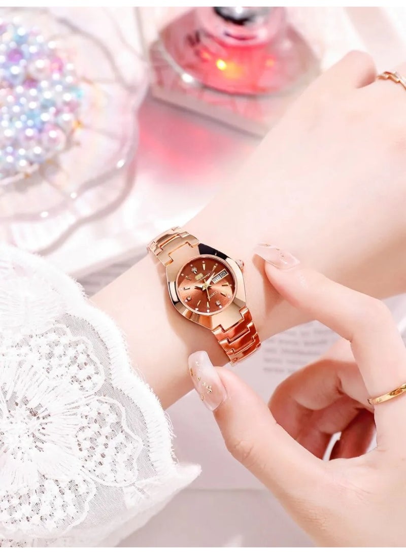 QUARTZ Couple’s Watch Set – Two Quartz Watches Made of Stainless Steel, Perfect for Special Occasions Like Anniversaries, Valentine’s Day, and Birthday Gifts - Image 3