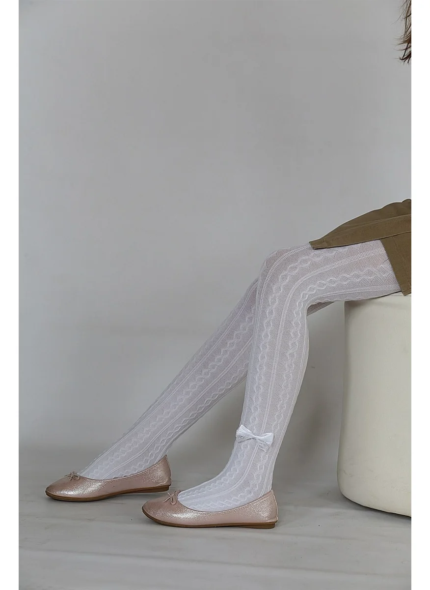 دايمود Azalea Cotton Acc. Kids Tights White