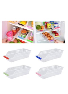 KASTWAVE 4-Pack Refrigerator Storage Bins – Clear Fridge Organizer with Handles, Stackable Kitchen Baskets for Fruits, Vegetables, Food & Pantry Storage, Durable Container Trays for Home & Kitchen  - Image 1