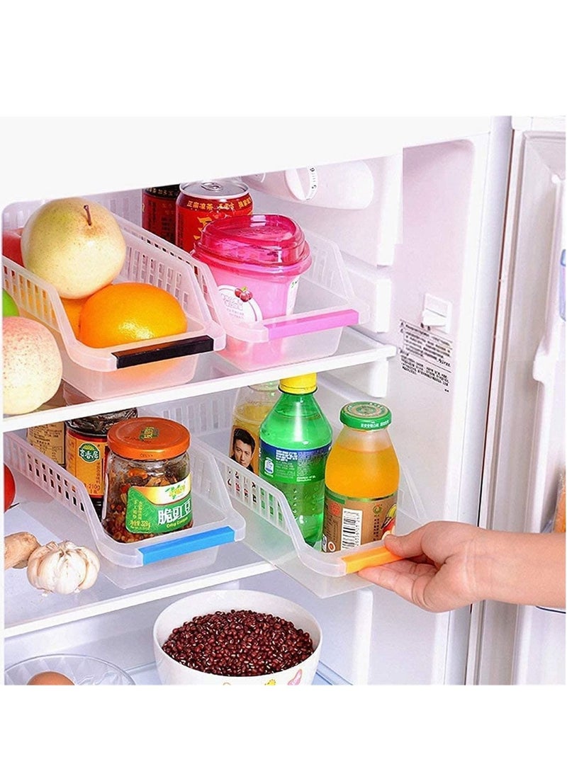 KASTWAVE 4-Pack Refrigerator Storage Bins – Clear Fridge Organizer with Handles, Stackable Kitchen Baskets for Fruits, Vegetables, Food & Pantry Storage, Durable Container Trays for Home & Kitchen  - Image 3