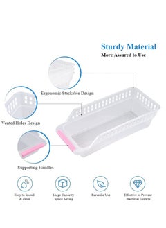 KASTWAVE 4-Pack Refrigerator Storage Bins – Clear Fridge Organizer with Handles, Stackable Kitchen Baskets for Fruits, Vegetables, Food & Pantry Storage, Durable Container Trays for Home & Kitchen  - Image 5