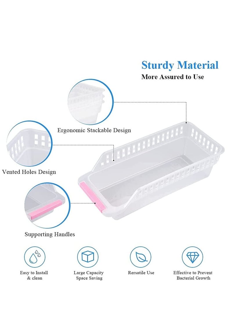 KASTWAVE 4-Pack Refrigerator Storage Bins – Clear Fridge Organizer with Handles, Stackable Kitchen Baskets for Fruits, Vegetables, Food & Pantry Storage, Durable Container Trays for Home & Kitchen  - Image 5