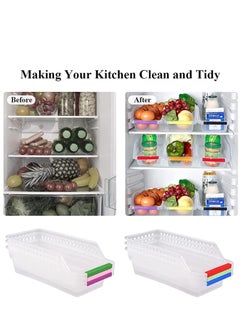 KASTWAVE 4-Pack Refrigerator Storage Bins – Clear Fridge Organizer with Handles, Stackable Kitchen Baskets for Fruits, Vegetables, Food & Pantry Storage, Durable Container Trays for Home & Kitchen  - Image 2