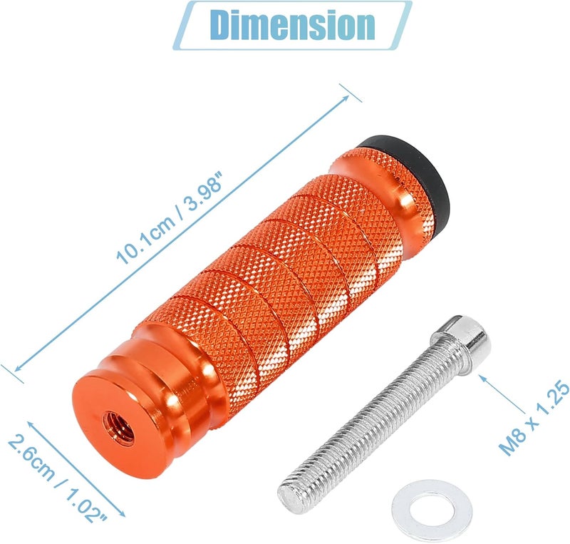 F FIERCE CYCLE 1 Pair 6mm Aluminum Aolly Motorcycle Rearsets Rear Set Footrest Footpeg Foot Rest Peg Motorbike Cycling Orange - Image 2