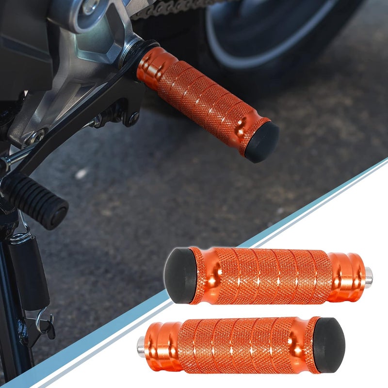 F FIERCE CYCLE 1 Pair 6mm Aluminum Aolly Motorcycle Rearsets Rear Set Footrest Footpeg Foot Rest Peg Motorbike Cycling Orange - Image 3