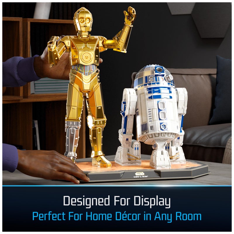 4D Build, Star Wars C-3PO & R2-D2 3D Model Kit with Stand, Star Wars Collectibles & Desk DÃ©cor, Adult Puzzles, Easter Gift, 416 Pieces, 3D Puzzles, Gift Ideas for Ages 12 & Up - Image 5