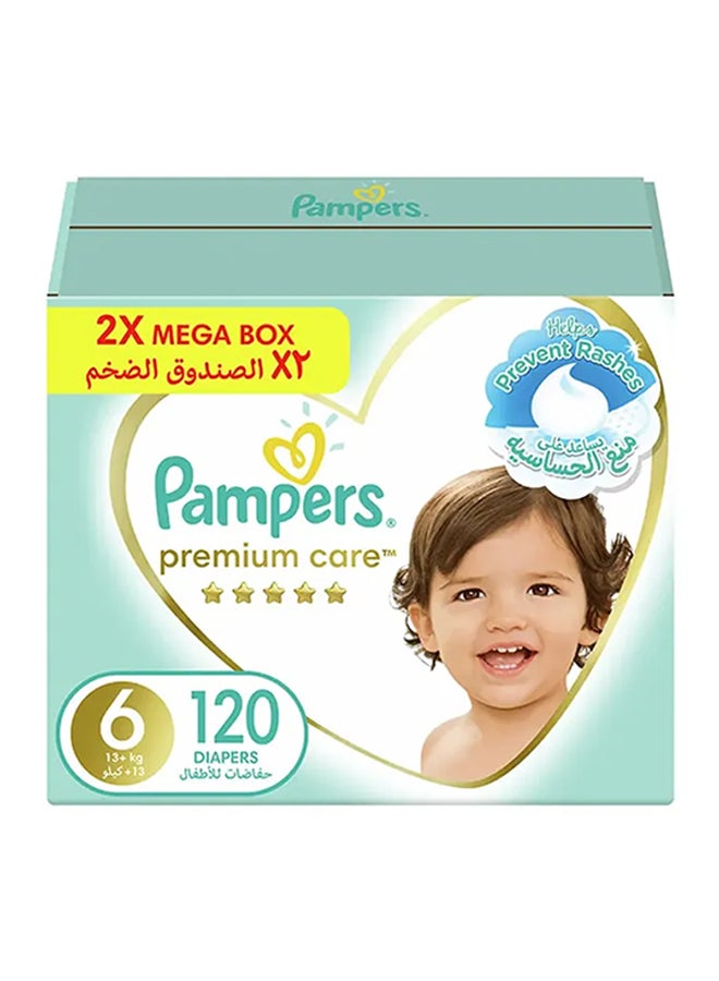 Pampers Premium Care Taped Diapers Size 6 2X Mega Box 120 Count - Image 1