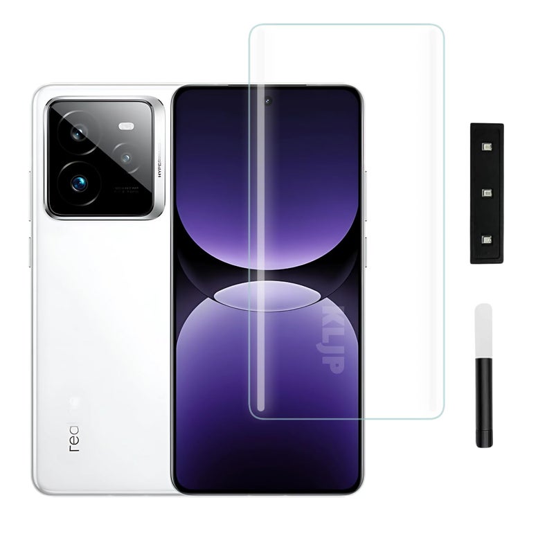 KLJP حماية شاشة زجاجية مقواة من غوريلا بتقنية HD+ المنحنية مصممة لجهاز Realme GT 7 Pro - حماية من الحافة إلى الحافة مع تغطية كاملة للشاشة مع مجموعة تركيب سهلة - Image 1