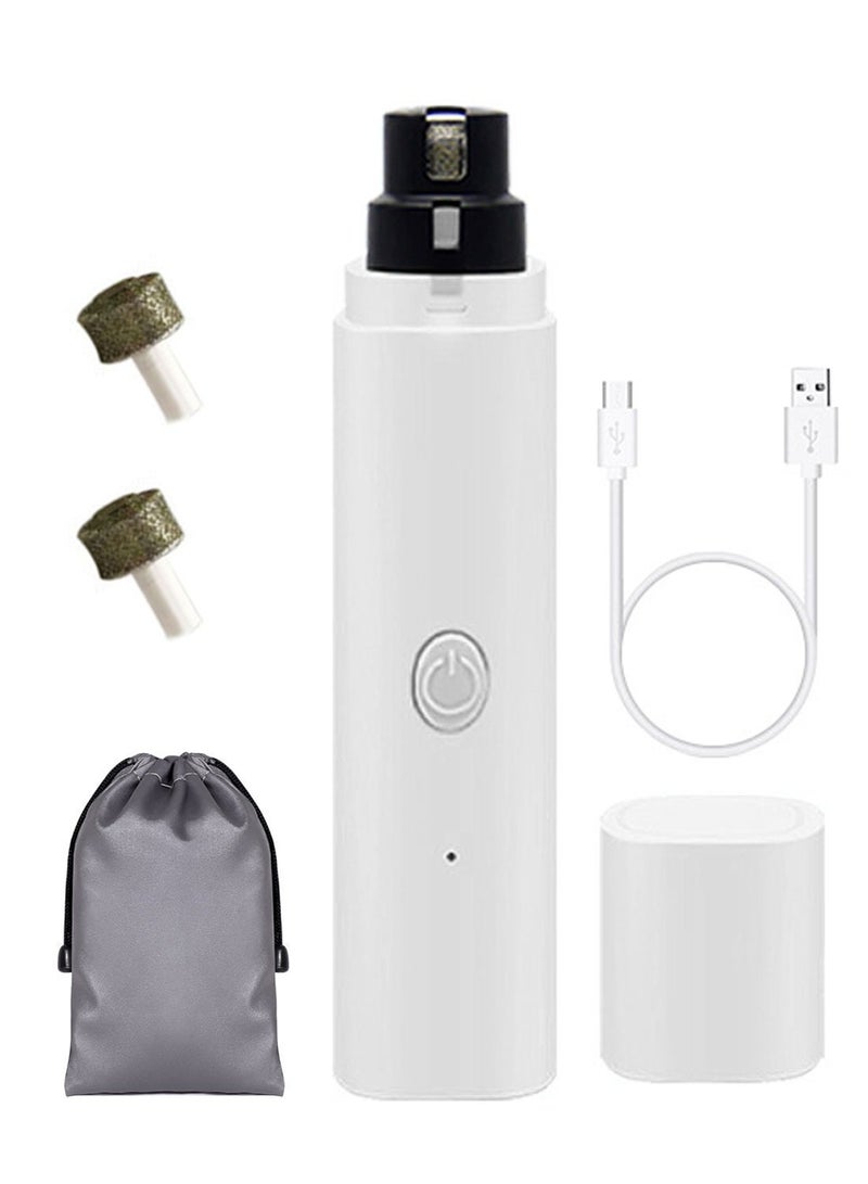 Syarme Electric Pets Nail Grinder, Rechargeable Dog And Cat Nail Grinder, Professional Pet Nail Trimmer with 2-Speed Regulation, 3 Grinding Heads and LED Lights, Large and Small Dogs and Cats Are Available - Image 1