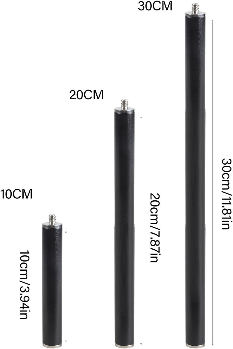 Lightweight Double Ended 1/4-20 Thread Metal Tube Extension Rod for Tripod Camera Accessories Camping Light DSLR Tripod Extension Rod - Image 4
