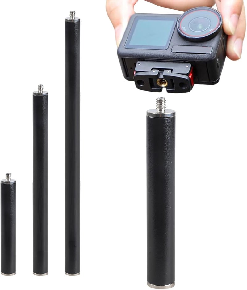 Lightweight Double Ended 1/4-20 Thread Metal Tube Extension Rod for Tripod Camera Accessories Camping Light DSLR Tripod Extension Rod - Image 2