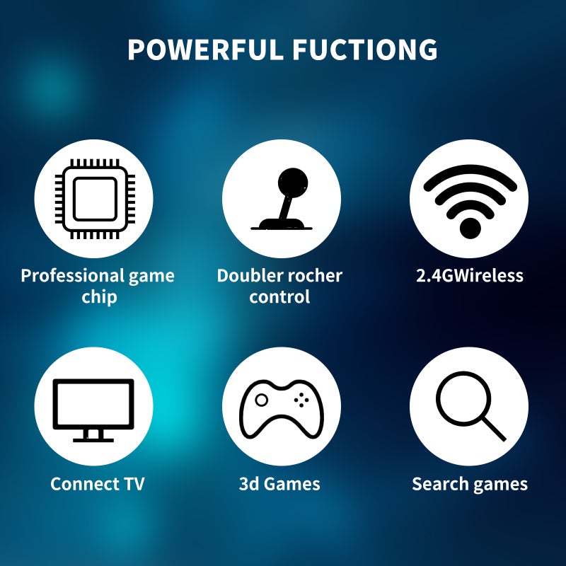 3D HD Game Console: 64G Black, 8000+ Built-in Games, 40+ Simulators - HDMI 720P Output for Home TV Gaming - Image 3