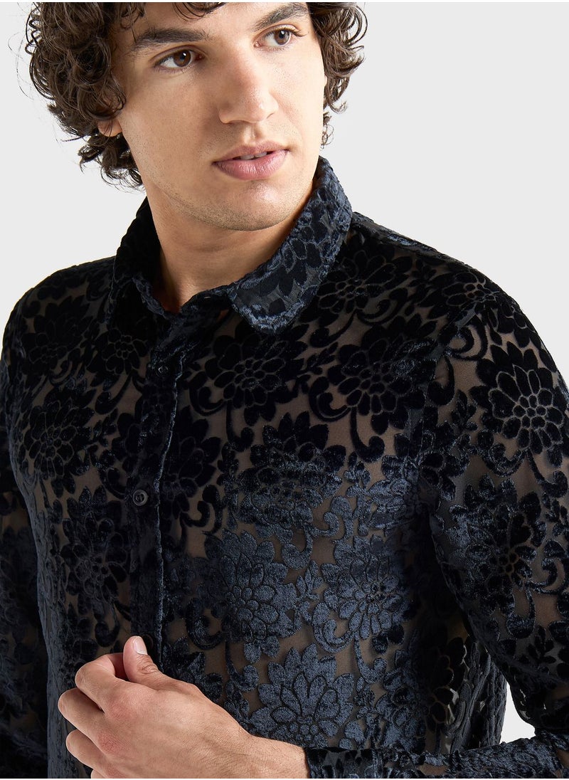 FAV Floral Print Regular Fit Shirt  - Image 3