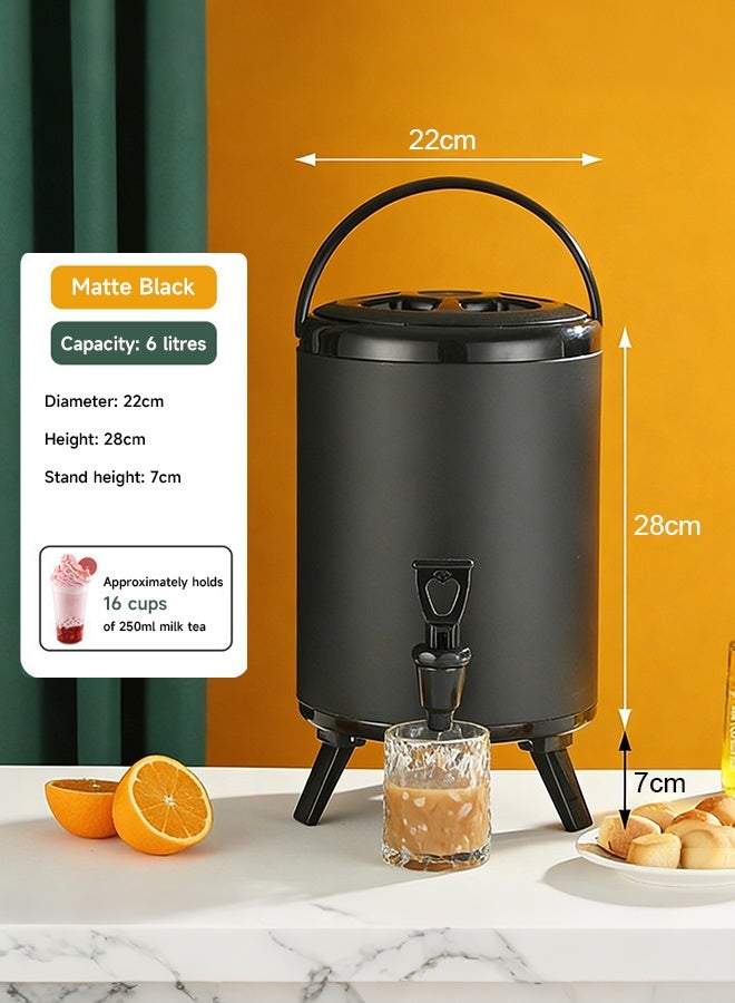Stainless steel milk tea bucket - Commercial insulated bucket - With faucet - Milk tea shop tea bucket - Soybean milk bucket - Large capacity - For street vending - Image 1
