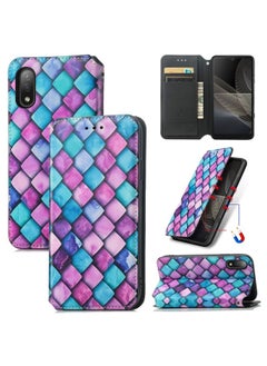 Case Cover For For Sony Xperia Ace II Colorful Magnetic Horizontal Flip PU Leather Case with Holder & Card Slot & Wallet(Purple Scales)