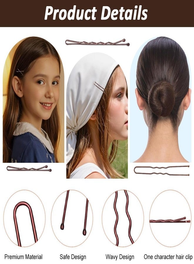 MAYCREATE® 415Pcs Brown Hair Accessories Set with Box, Includes Bobby Pins, Hair Bands, Clips & Sheer Brown Mesh Net, Fashion Hair Styling Accessories Tools for Women and Girls - Image 3