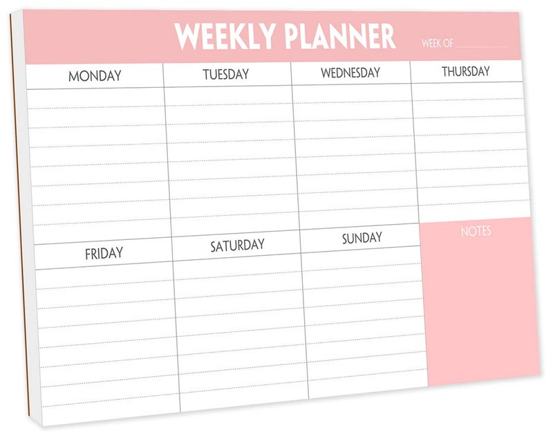 Nokingo Weekly Planning Pad - Tear Off To Do List Pad with Daily Schedule & Calendar, 52 Sheets, 100gsm Paper, Undated Weekly Planning Notepad, 6x9 in - Image 1