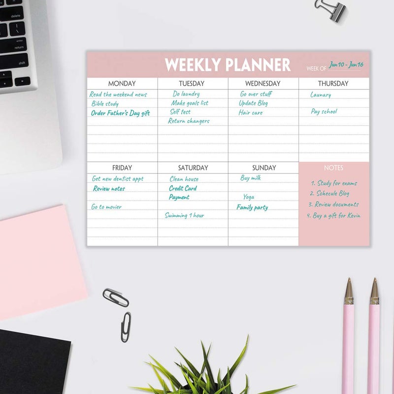 Nokingo Weekly Planning Pad - Tear Off To Do List Pad with Daily Schedule & Calendar, 52 Sheets, 100gsm Paper, Undated Weekly Planning Notepad, 6x9 in - Image 5