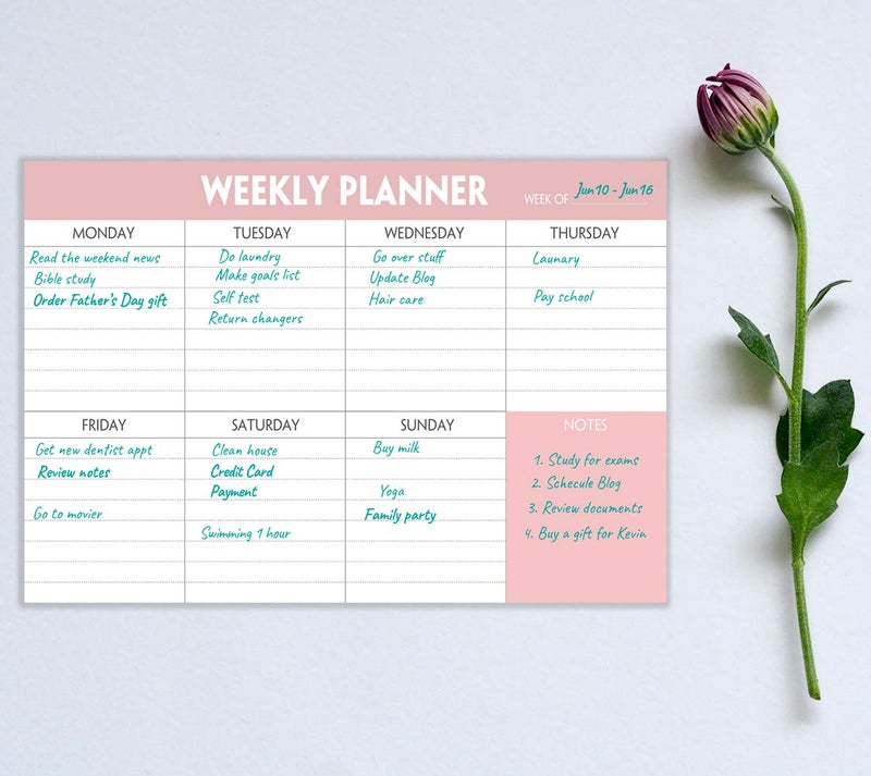 Nokingo Weekly Planning Pad - Tear Off To Do List Pad with Daily Schedule & Calendar, 52 Sheets, 100gsm Paper, Undated Weekly Planning Notepad, 6x9 in - Image 4