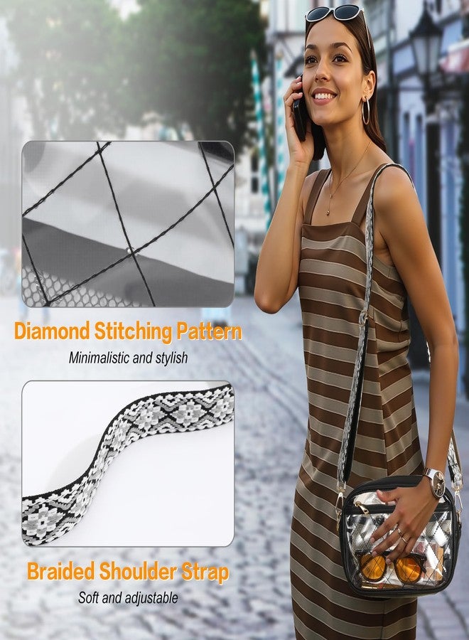 موكو حقيبة موكو الشفافة للمناسبات الرياضية، حقيبة كروسبودي خفيفة الوزن ومقاومة للماء بثلاثة جيوب وحزام كتف قابل للتعديل للرجال والنساء، مناسبة للصالات الرياضية والمهرجانات الموسيقية والأنشطة الخارجية، لون أسود - Image 4