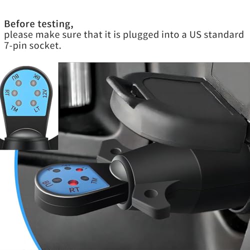 NEW SUN® 7-Pin Trailer Plug Tester with LED Light, 7-Way Trailer Light Tester, Round RV Blade Electric Wiring Tester, 7-Way Trailer Light Circuit Connector Checking for Truck, RVs - Plug & Play - Image 2