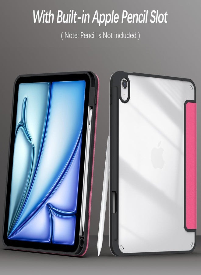 Xkladz جراب Xkladz لجهاز iPad الجيل العاشر 10.9 بوصة 2022، جراب مع حامل قلم، غطاء خلفي شفاف، تصميم أنيق وجذاب للنساء والفتيات والفتيان، خاصية التشغيل/الإيقاف التلقائي، لون أحمر وردي - Image 2