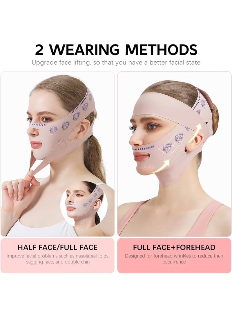 MJZ V Line Face Lifting Mask, Double Chin Reducer Jaw Line Shaper, Face Toning Belts, Forehead Wrinkle Strap, Lifting and Firming Compression Strap for Sleeping Anti-wrinkle Skin Tightening Belt for Slim Lift - Image 5