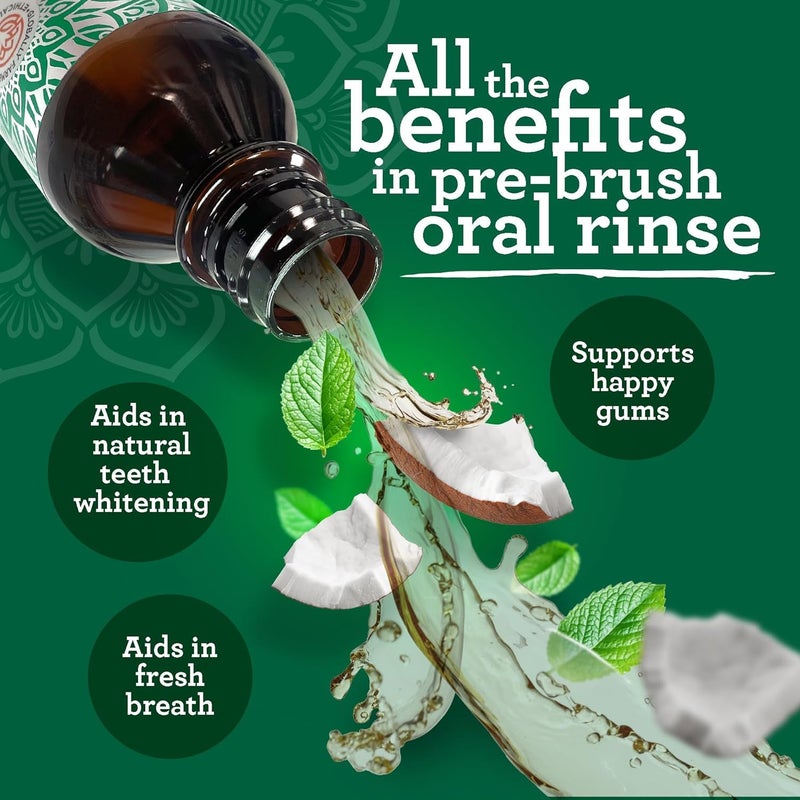 GuruNanda Starter Pulling Oil Mouthwash for Natural Teeth Whitening, Coconut and Peppermint Oil for Fresh Breath & Happy Gums, Alcohol-Free, 8 Oz - Image 4