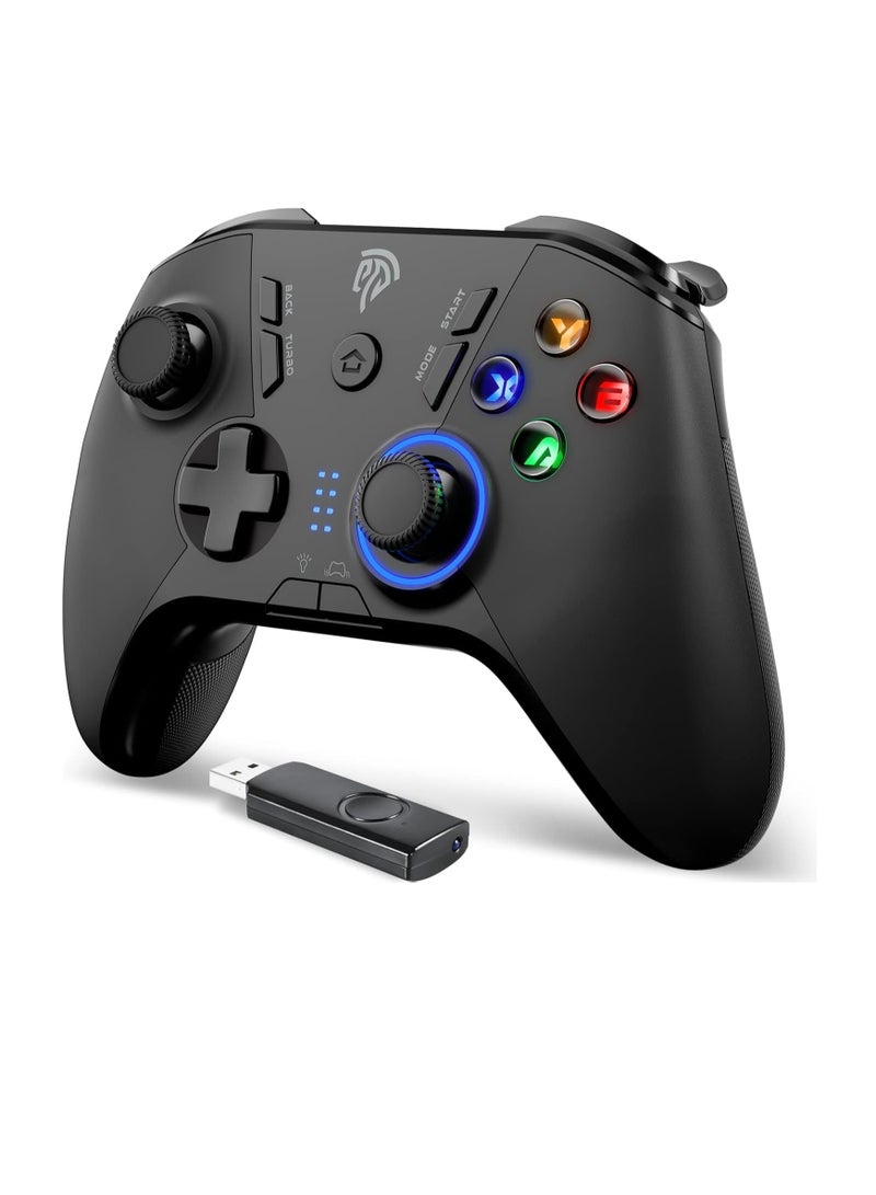 EasySMX Wireless Gaming Controller, Dual Vibrate Plug And Play Gamepad, Portable Joystick With Four Customized Keys, Lightweight And Portable Gaming Joypad, (1pc, Black) - Image 1