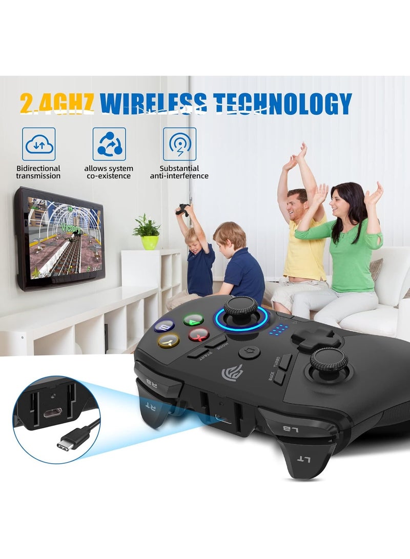 EasySMX Wireless Gaming Controller, Dual Vibrate Plug And Play Gamepad, Portable Joystick With Four Customized Keys, Lightweight And Portable Gaming Joypad, (1pc, Black) - Image 3