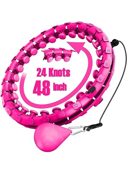 Infinity Hoop Smart Weighted Hula Hoop, Weighted Hoolahoop for Women, Abs Workout Hoopfit, Abdominal Fitness & Exercise/Intelligent Rotation Count, 360° Smooth Rotation,24 Detachable Knots