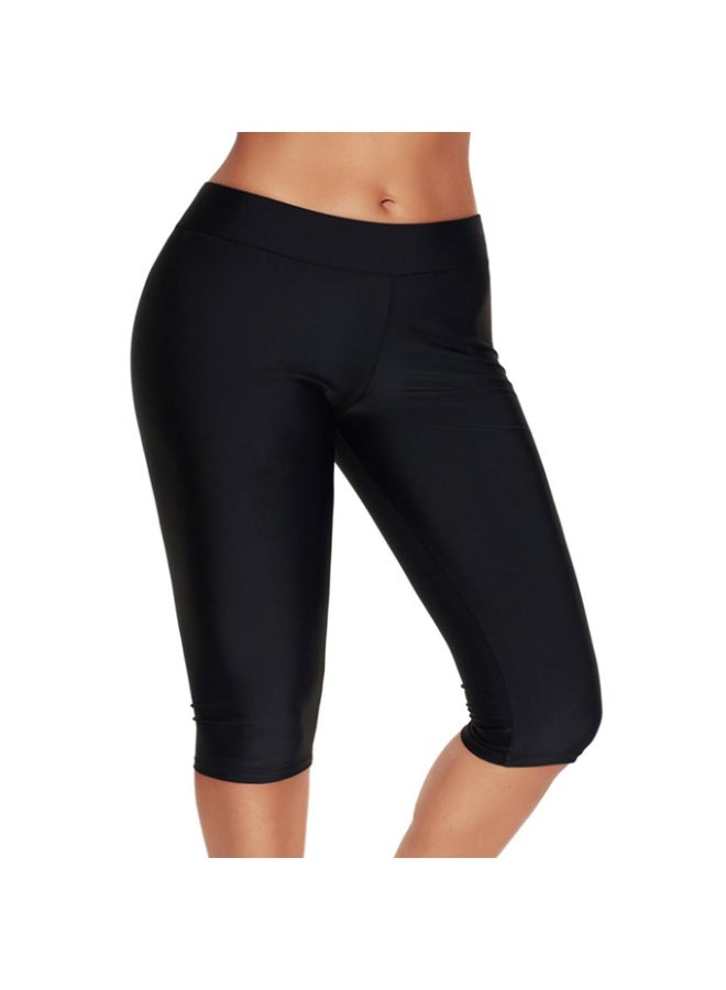 Women Knee Length Swim Shorts Leggings Sun Protection Rash Guard Pants Sports Crop Swim Tights Tankini Bottom - Image 2