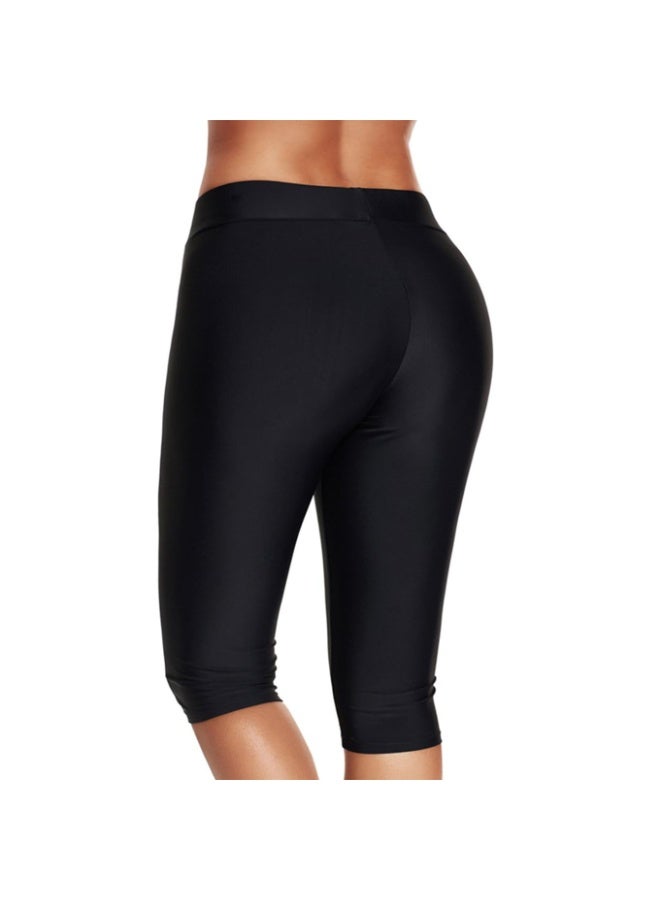 Women Knee Length Swim Shorts Leggings Sun Protection Rash Guard Pants Sports Crop Swim Tights Tankini Bottom - Image 4