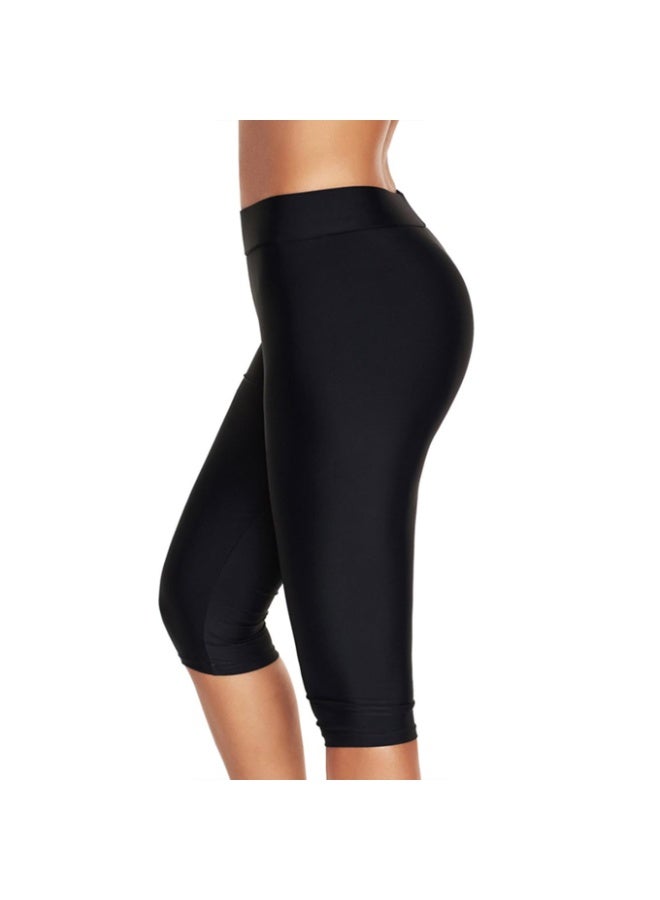 Women Knee Length Swim Shorts Leggings Sun Protection Rash Guard Pants Sports Crop Swim Tights Tankini Bottom - Image 3